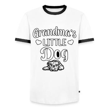 Grandma's little dog - Men's Ringer Shirt - white/black - Front - AI Model Female 172 light (172cm) & AI Model Male 178 dark (178cm)
