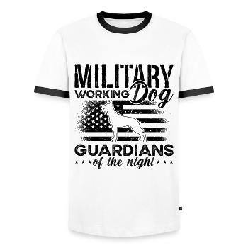 Military Working Dog Dog Owner Malinois Lover - Men's Ringer Shirt - white/black - Front - AI Model Female 172 light (172cm) & AI Model Male 178 dark (178cm)