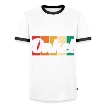 Patenonkel Bester Onkel Der Welt - Männer Kontrast-T-Shirt - Weiß/Schwarz - Vorne - AI Model Female 172 light (172cm) & AI Model Male 178 dark (178cm)