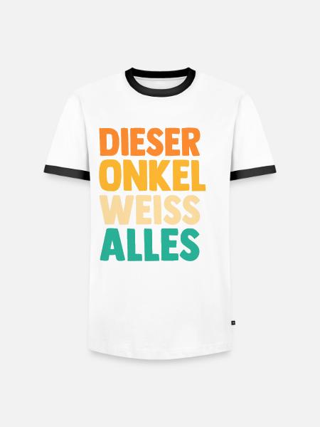 Patenonkel Onkel - Männer Kontrast-T-Shirt - Weiß/Schwarz