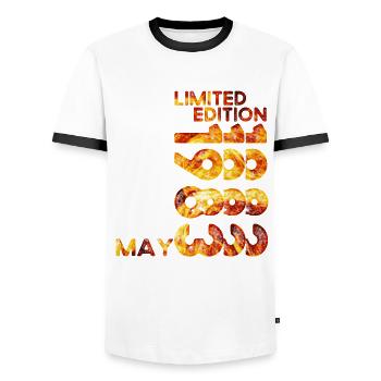40th Birthday Man Woman Original Vintage 1983 - Men's Ringer Shirt - white/black - Front - AI Model Female 172 light (172cm) & AI Model Male 178 dark (178cm)