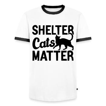 Katzenliebhaber Tierheim Katzen sind wichtig Katzenrettung - Männer Kontrast-T-Shirt - Weiß/Schwarz - Vorne - AI Model Female 172 light (172cm) & AI Model Male 178 dark (178cm)