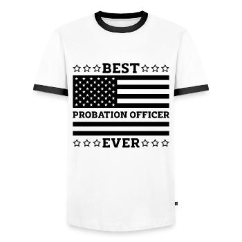Best Probation Officer Ever Sheriff Parole Officer - Männer Kontrast-T-Shirt - Weiß/Schwarz - Vorne - AI Model Female 172 light (172cm) & AI Model Male 178 dark (178cm)