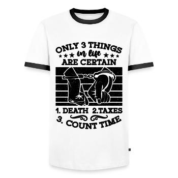 Only 3 Things In Life Officer Corrections Officers - Männer Kontrast-T-Shirt - Weiß/Schwarz - Vorne - AI Model Female 172 light (172cm) & AI Model Male 178 dark (178cm)
