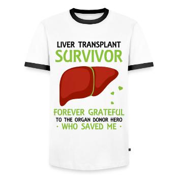 Liver Transplant Survivor Forever Grateful - Männer Kontrast-T-Shirt - Weiß/Schwarz - Vorne - AI Model Female 172 light (172cm) & AI Model Male 178 dark (178cm)