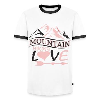 Montagnes Randonnée Alpinisme Sport Amour Alpes Nature - T-shirt contrasté Homme - blanc/noir - Devant - AI Model Female 172 light (172cm) & AI Model Male 178 dark (178cm)