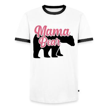"Mama Bear" pour femme - T-shirt contrasté Homme - blanc/noir - Devant - AI Model Female 172 light (172cm) & AI Model Male 178 dark (178cm)