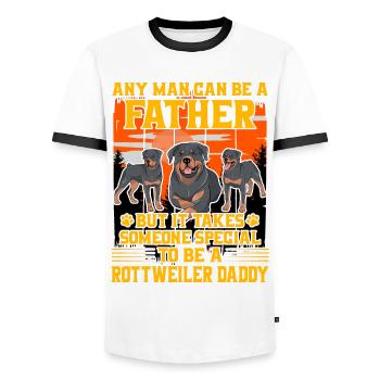 Rottweiler Daddy - Männer Kontrast-T-Shirt - Weiß/Schwarz - Vorne - AI Model Female 172 light (172cm) & AI Model Male 178 dark (178cm)