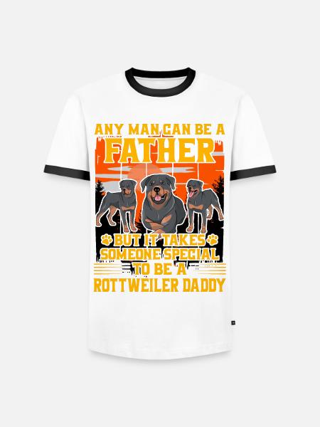 Rottweiler Daddy - Men's Ringer Shirt - white/black