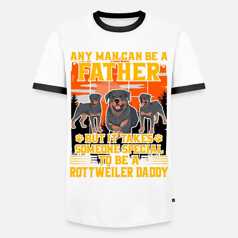 Rottweiler Daddy - Men's Ringer Shirt - white/black