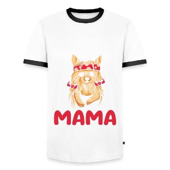 Dog Yorkie Mom - Men's Ringer Shirt - white/black - Front - AI Model Female 172 light (172cm) & AI Model Male 178 dark (178cm)