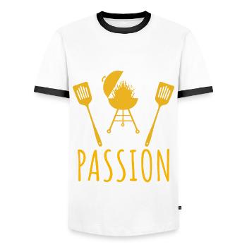 Grillen Grillmeister Barbecue Grill - Männer Kontrast-T-Shirt - Weiß/Schwarz - Vorne - AI Model Female 172 light (172cm) & AI Model Male 178 dark (178cm)