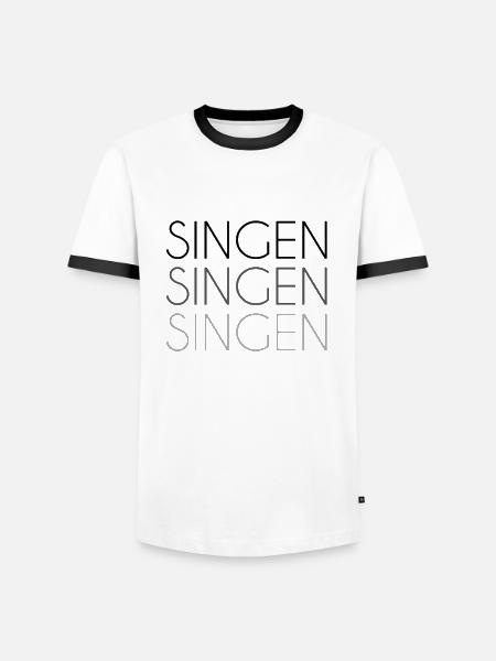 Singen Schriftzug - Männer Kontrast-T-Shirt - Weiß/Schwarz