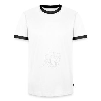 Tiermotiv Waschbär - Männer Kontrast-T-Shirt - Weiß/Schwarz - Vorne - AI Model Female 172 light (172cm) & AI Model Male 178 dark (178cm)
