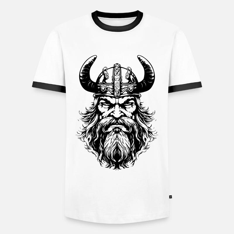 Wikinger Helm Valhalla - Männer Kontrast-T-Shirt - Weiß/Schwarz