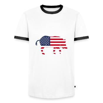 Schweinejagd Alabama Design Für Die - Männer Kontrast-T-Shirt - Weiß/Schwarz - Vorne - AI Model Female 172 light (172cm) & AI Model Male 178 dark (178cm)