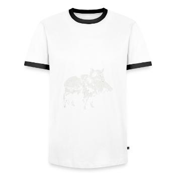 Schweinejagd-design Für - Männer Kontrast-T-Shirt - Weiß/Schwarz - Vorne - AI Model Female 172 light (172cm) & AI Model Male 178 dark (178cm)