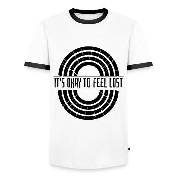 C’est normal de se sentir défenseur de la santé mentale - T-shirt contrasté Homme - blanc/noir - Devant - AI Model Female 172 light (172cm) & AI Model Male 178 dark (178cm)