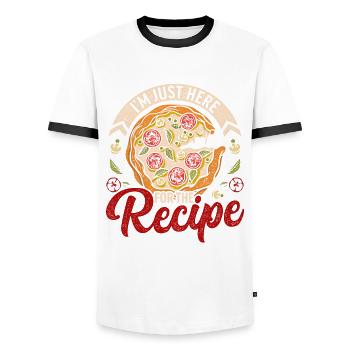 Pizza Maker Pizza Recipe - Men's Ringer Shirt - white/black - Front - AI Model Female 172 light (172cm) & AI Model Male 178 dark (178cm)