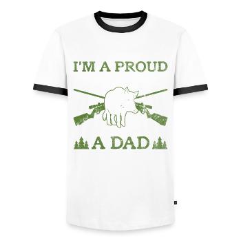 Schweinejagd-vater-design Für Schweinejagd-vater - Männer Kontrast-T-Shirt - Weiß/Schwarz - Vorne - AI Model Female 172 light (172cm) & AI Model Male 178 dark (178cm)