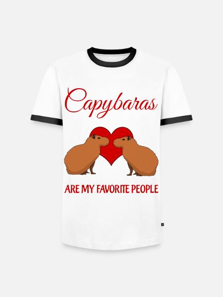 Capybaras Capybara - Männer Kontrast-T-Shirt - Weiß/Schwarz