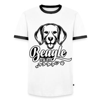 Beagle Mom - Men's Ringer Shirt - white/black - Front - AI Model Female 172 light (172cm) & AI Model Male 178 dark (178cm)