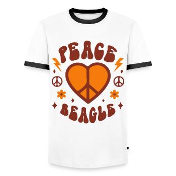 Peace love beagle - Men's Ringer Shirt - white/black - Front - AI Model Female 172 light (172cm) & AI Model Male 178 dark (178cm)
