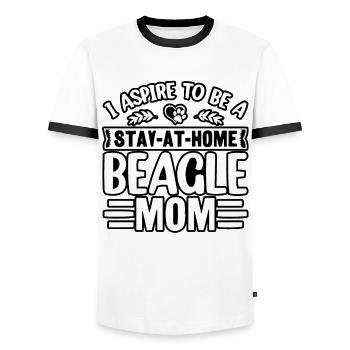 I aspire to be a stay at home Beagle Mom - Men's Ringer Shirt - white/black - Front - AI Model Female 172 light (172cm) & AI Model Male 178 dark (178cm)