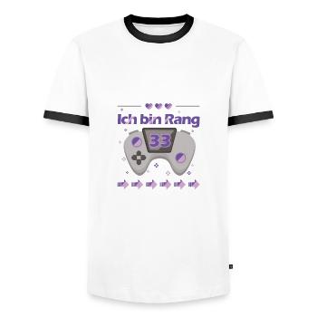 33. Geburtstag Gamer Gaming Videospiele Shirt - Männer Kontrast-T-Shirt - Weiß/Schwarz - Vorne - AI Model Female 172 light (172cm) & AI Model Male 178 dark (178cm)