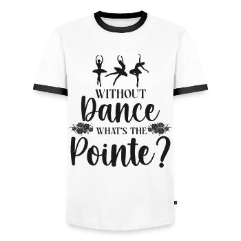 Ballet Dancer Dance Girl Ballerina - Men's Ringer Shirt - white/black - Front - AI Model Female 172 light (172cm) & AI Model Male 178 dark (178cm)