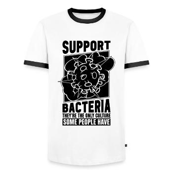 Support Bacteria They're Medical Microbiologists - Men's Ringer Shirt - white/black - Front - AI Model Female 172 light (172cm) & AI Model Male 178 dark (178cm)