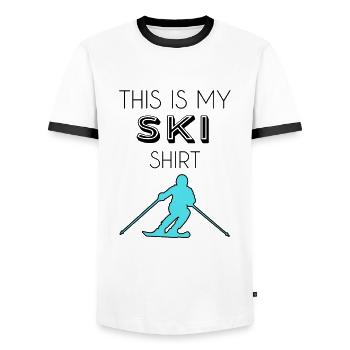 Chemise de ski - T-shirt contrasté Homme - blanc/noir - Devant - AI Model Female 172 light (172cm) & AI Model Male 178 dark (178cm)