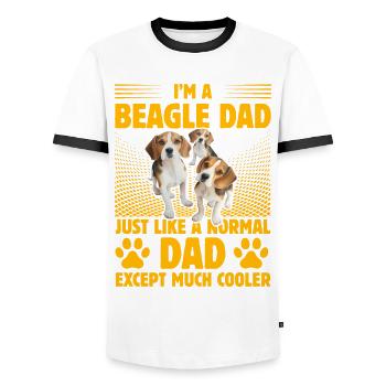 Je suis un père Beagle comme un père normal - T-shirt contrasté Homme - blanc/noir - Devant - AI Model Female 172 light (172cm) & AI Model Male 178 dark (178cm)