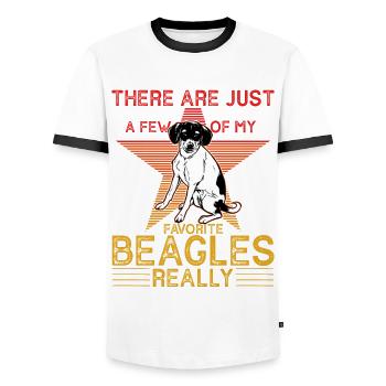 Il n’y a vraiment que quelques-uns de mes Beagls - T-shirt contrasté Homme - blanc/noir - Devant - AI Model Female 172 light (172cm) & AI Model Male 178 dark (178cm)