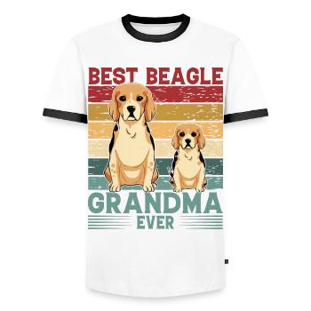 Best Beagle Grandma ever - Männer Kontrast-T-Shirt - Weiß/Schwarz - Vorne - AI Model Female 172 light (172cm) & AI Model Male 178 dark (178cm)