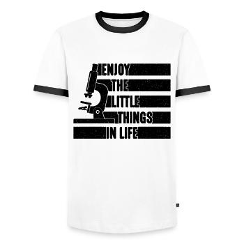 Profitez de petites choses Microbiologistes médicaux rétro - T-shirt contrasté Homme - blanc/noir - Devant - AI Model Female 172 light (172cm) & AI Model Male 178 dark (178cm)