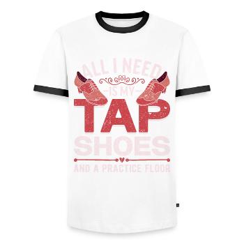 Tap Dance Tap Dancer Tap Dancer Stepper - Men's Ringer Shirt - white/black - Front - AI Model Female 172 light (172cm) & AI Model Male 178 dark (178cm)