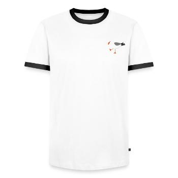 Hamburger Möwe Hamburg - Männer Kontrast-T-Shirt - Weiß/Schwarz - Vorne - AI Model Female 172 light (172cm) & AI Model Male 178 dark (178cm)
