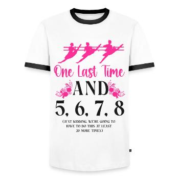 Ballet Dancer Dance Girl Ballerina - Men's Ringer Shirt - white/black - Front - AI Model Female 172 light (172cm) & AI Model Male 178 dark (178cm)