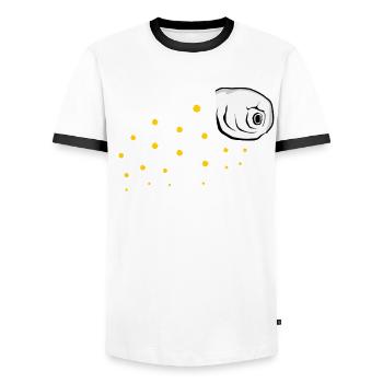 Bärtierchen Tardigrade Blüten - Männer Kontrast-T-Shirt - Weiß/Schwarz - Vorne - AI Model Female 172 light (172cm) & AI Model Male 178 dark (178cm)