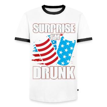 Surprise I'm drunk - Männer Kontrast-T-Shirt - Weiß/Schwarz - Vorne - AI Model Female 172 light (172cm) & AI Model Male 178 dark (178cm)