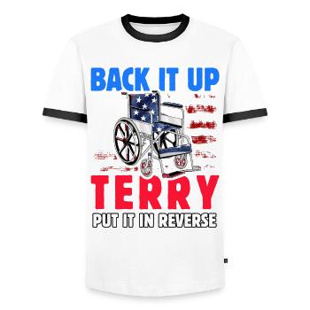 Back it up terry put it in Reverse - Männer Kontrast-T-Shirt - Weiß/Schwarz - Vorne - AI Model Female 172 light (172cm) & AI Model Male 178 dark (178cm)