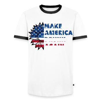 Make America Drunk again - Männer Kontrast-T-Shirt - Weiß/Schwarz - Vorne - AI Model Female 172 light (172cm) & AI Model Male 178 dark (178cm)