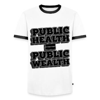 Public Health Public Scientist Healthcare Worker - Men's Ringer Shirt - white/black - Front - AI Model Female 172 light (172cm) & AI Model Male 178 dark (178cm)