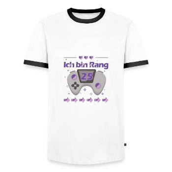 25. Geburtstag Gamer Gaming Videospiele Shirt - Männer Kontrast-T-Shirt - Weiß/Schwarz - Vorne - AI Model Female 172 light (172cm) & AI Model Male 178 dark (178cm)