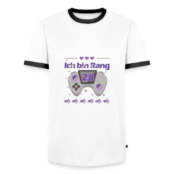 28. Geburtstag Gamer Gaming Videospiele Shirt - Männer Kontrast-T-Shirt - Weiß/Schwarz - Vorne - AI Model Female 172 light (172cm) & AI Model Male 178 dark (178cm)