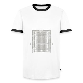Aufzugsinstallateur-design Für Aufzugsmechaniker - T-shirt contrasté Homme - blanc/noir - Devant - AI Model Female 172 light (172cm) & AI Model Male 178 dark (178cm)