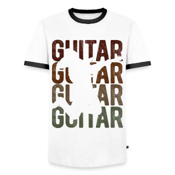 Akustik Spruch Für E-Gitarre Konzert Gitarre - Männer Kontrast-T-Shirt - Weiß/Schwarz - Vorne - AI Model Female 172 light (172cm) & AI Model Male 178 dark (178cm)