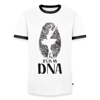 Ballet Danseuse Danse Ballerine - T-shirt contrasté Homme - blanc/noir - Devant - AI Model Female 172 light (172cm) & AI Model Male 178 dark (178cm)