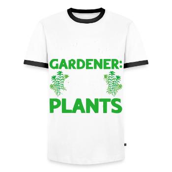 Water gardeners Sweating with plants - Men's Ringer Shirt - white/black - Front - AI Model Female 172 light (172cm) & AI Model Male 178 dark (178cm)